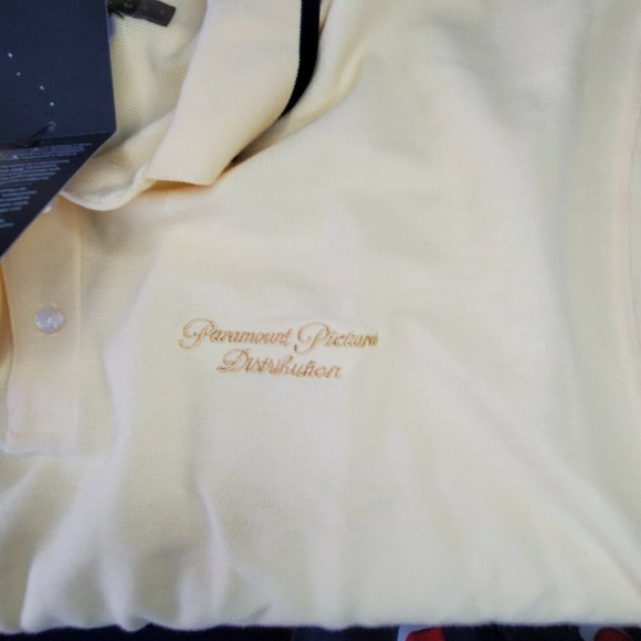 Rare Paramount Pictures Distribution Custom Nike Golf XL Yellow Black Shirt - Picture 9 of 12